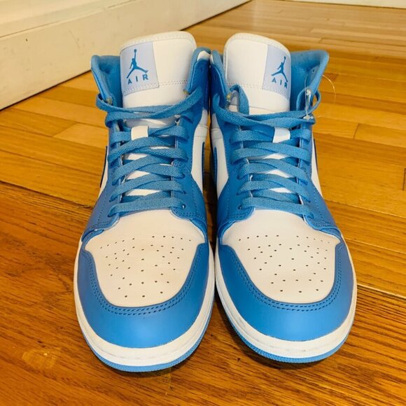 Nike Air Jordan 1 Retro Mid Unc / University Blue 554724-106 Size 12 - Picture 8 of 16